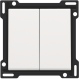 Set de finition pour interrupteur double allumage, interrupteur va-et-vient + bouton-poussoir N.O., interrupteur va-et-vient double ou bouton-poussoir double N.O. ou N.F., couleur white coated