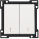 Set de finition avec double voyant pour interrupteur double allumage, interrupteur va-et-vient + bouton-poussoir N.O., interrupteur va-et-vient double ou bouton-poussoir double N.O. ou N.F., couleur white coated