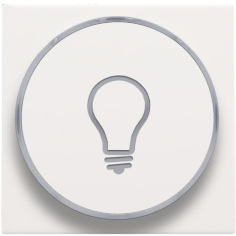 Set de finition avec anneau transparent avec symbole lampe pour bouton-poussoir 6 A avec LED couleur ambre avec culot E10, couleur white coated