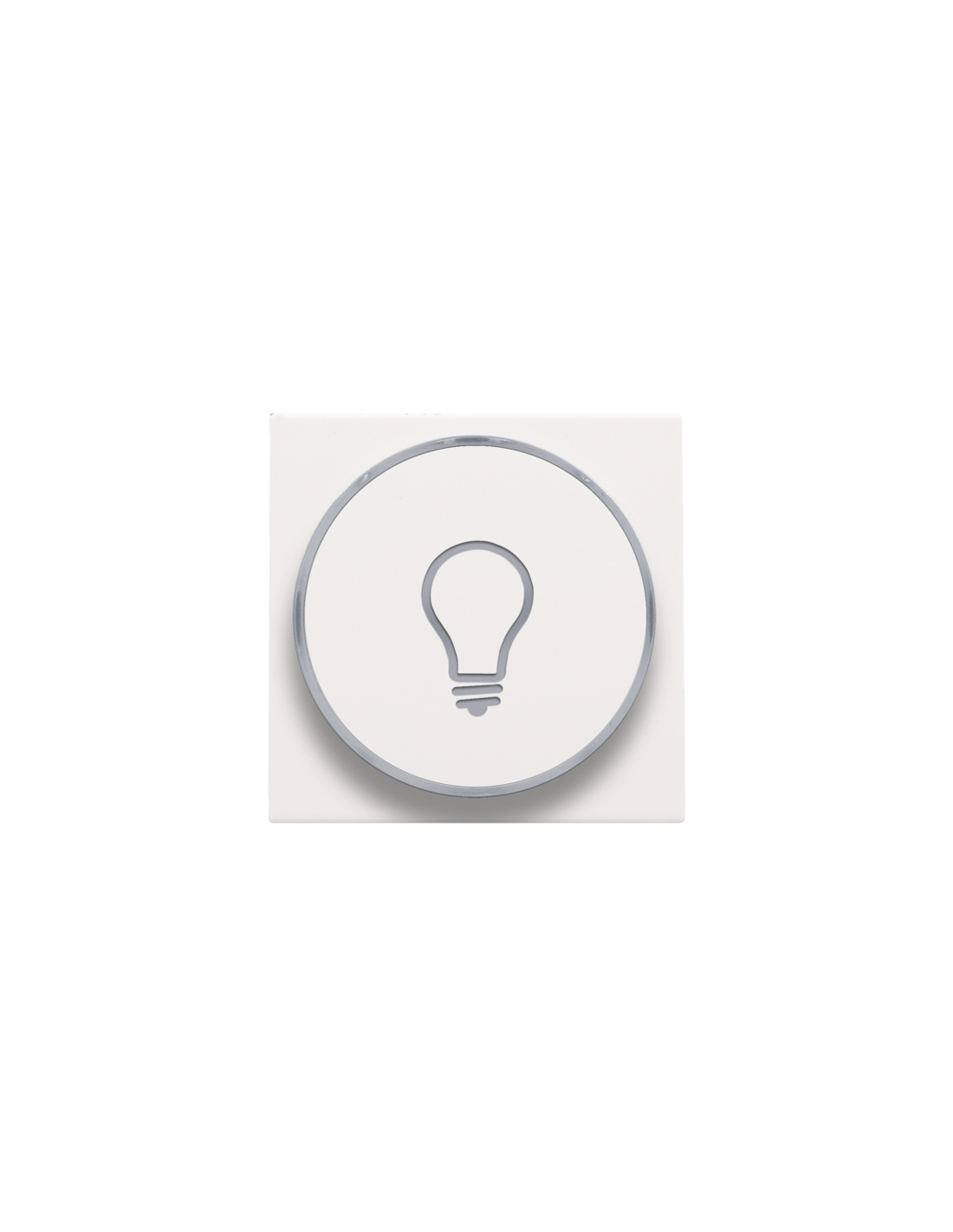 Set de finition avec anneau transparent avec symbole lampe pour bouton-poussoir 6 A avec LED couleur ambre avec culot E10, couleur white coated