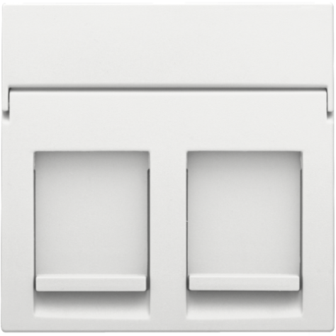 Enjoliveur data 2x RJ, couleur white coated