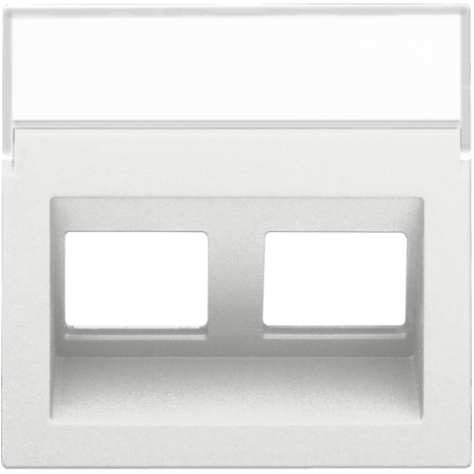 Enjoliveur data 2x RJ sortie oblique, couleur white coated