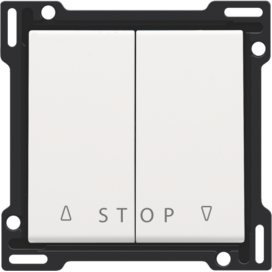 Set de finition pour bouton-poussoir double pour volets pour commandes électroniques, couleur white coated