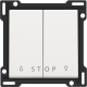 Set de finition pour bouton-poussoir double pour volets pour commandes électroniques, couleur white coated