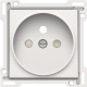Set de finition pour prise de courant avec broche de terre et obturateurs de protection, profondeur d’encastrement de 21 mm, couleur white coated