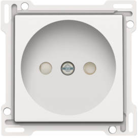 Set de finition pour prise de courant sans terre, avec obturateurs de protection, profondeur d’encastrement de 21 mm, couleur white coated