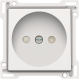 Set de finition pour prise de courant sans terre, avec obturateurs de protection, profondeur d’encastrement de 21 mm, couleur white coated