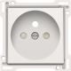 Set de finition pour prise de courant avec broche de terre et obturateurs de protection, profondeur d’encastrement de 28,5 mm, couleur white coated