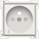 Set de finition avec voyant transparent pour prise de courant avec indication de tension, broche de terre et obturateurs de protection, profondeur d'encastrement de 28,5 mm, couleur white coated