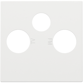 Set de finition pour 2 connexions coaxiale simples pour TV, FM et une connexion satellite, couleur white coated