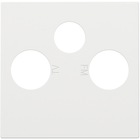 Set de finition pour 2 connexions coaxiale simples pour TV, FM et une connexion satellite, couleur white coated