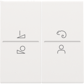 Set de finition pour un interrupteur ou un bouton-poussoir sans fil avec 4 boutons de commande et une commande de LED, couleur white coated