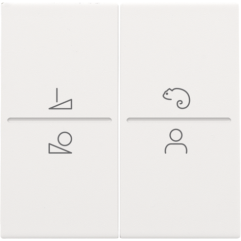 Set de finition pour un interrupteur ou un bouton-poussoir sans fil avec 4 boutons de commande et une commande de LED, couleur white coated