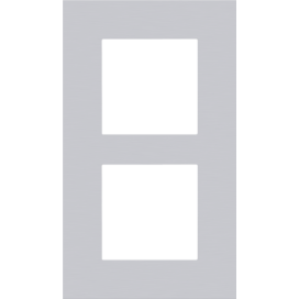 Plaque de recouvrement double, entraxe de 60 mm, verticale, couleur Niko Pure alu grey brushed