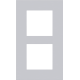 Plaque de recouvrement double, entraxe de 60 mm, verticale, couleur Niko Pure alu grey brushed