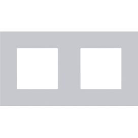 Plaque de recouvrement double avec un entraxe de 71 mm, couleur Niko Pure alu grey brushed