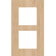 Plaque de recouvrement double, entraxe de 60 mm, verticale, couleur Niko Pure bamboo