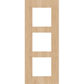 Plaque de recouvrement triple, entraxe de 60 mm, verticale, couleur Niko Pure bamboo