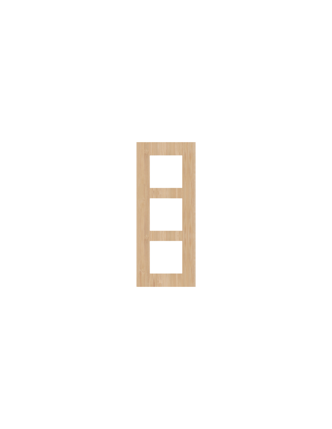 Plaque de recouvrement triple, entraxe de 60 mm, verticale, couleur Niko Pure bamboo