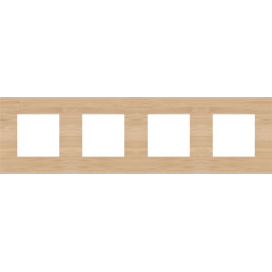 Plaque de recouvrement quadruple, entraxe de 71 mm, couleur Niko Pure bamboo
