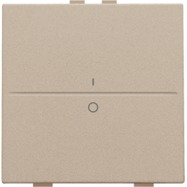 Touche simple avec marquage I et 0 pour interrupteur sans fil ou bouton-poussoir à deux boutons de command, couleur champagne coated