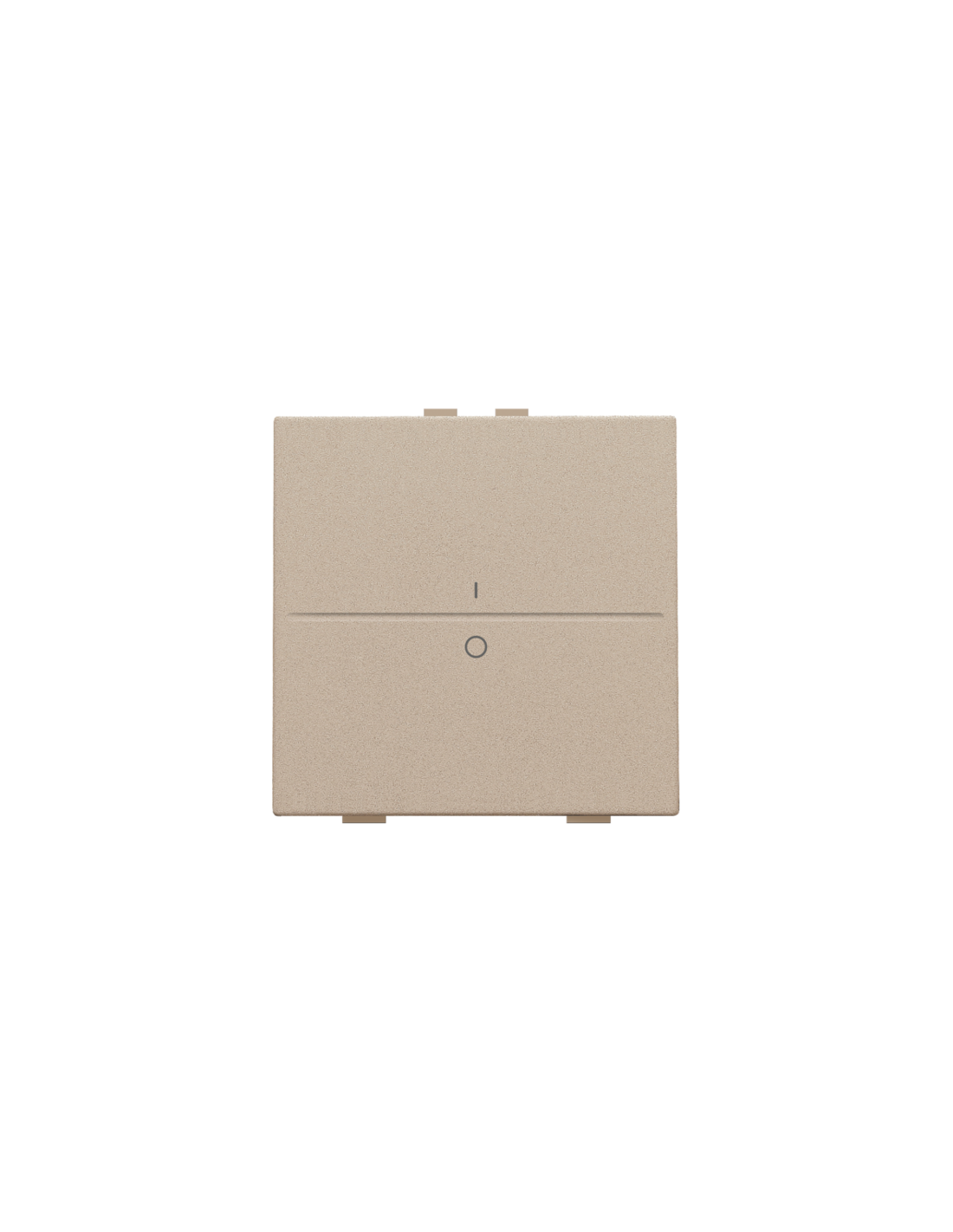 Touche simple avec marquage I et 0 pour interrupteur sans fil ou bouton-poussoir à deux boutons de command, couleur champagne coated