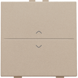 Touche simple avec flèches vers le haut et vers le bas pour interrupteur sans fil ou bouton-poussoir à 2 boutons de commande, couleur champagne coated