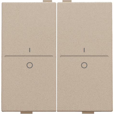 Touche double avec marquage I et 0 pour interrupteur sans fil ou bouton-poussoir à 4 boutons de commande, couleur champagne coated