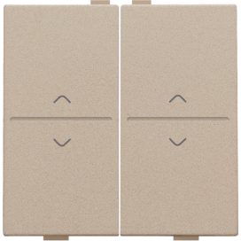 Touche double avec flèches vers le haut et vers le bas pour interrupteur sans fil ou bouton-poussoir à 4 boutons de commande, couleur champagne coated