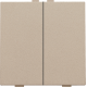 Bouton-poussoir double pour Niko Home Control, couleur champagne coated