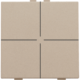 Bouton-poussoir quadruple pour Niko Home Control, couleur champagne coated