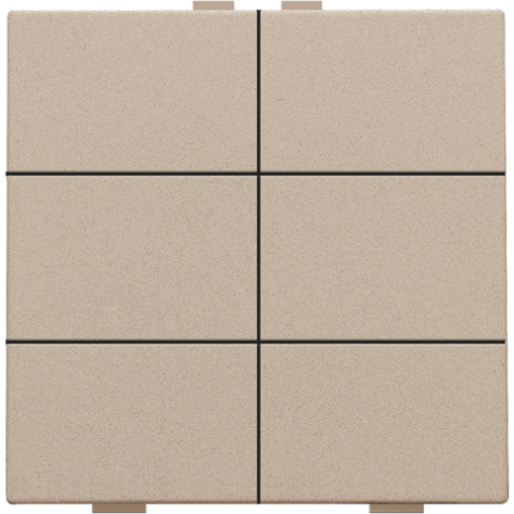 Bouton-poussoir sextuple pour Niko Home Control, couleur champagne coated