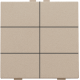 Bouton-poussoir sextuple pour Niko Home Control, couleur champagne coated