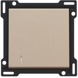 Set de finition avec voyant pour interrupteur ou bouton-poussoir simple, couleur champagne coated