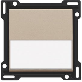 Set de finition avec porte-étiquette pour interrupteur ou bouton-poussoir simple, couleur champagne coated