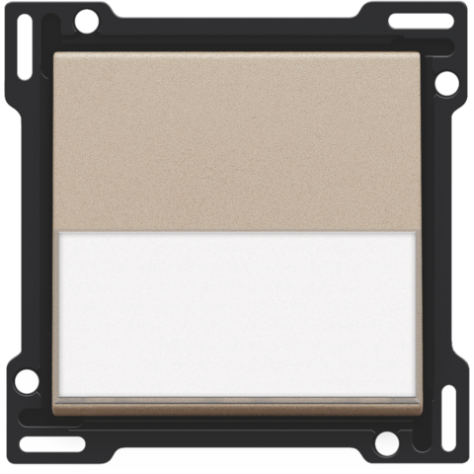 Set de finition avec porte-étiquette pour interrupteur ou bouton-poussoir simple, couleur champagne coated