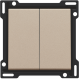 Set de finition pour interrupteur double allumage, interrupteur va-et-vient + bouton-poussoir N.O., interrupteur va-et-vient double ou bouton-poussoir double N.O. ou N.F., couleur champagne coated