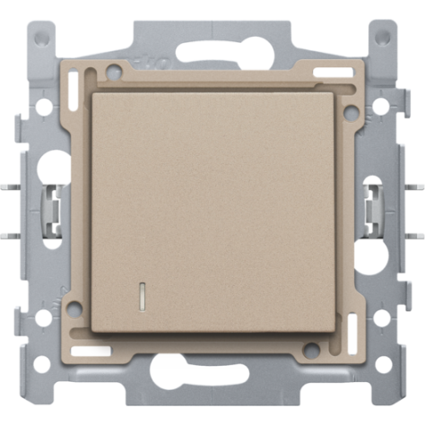 Interrupteur pour cartes d'hôtel, socle, bornes à vis et set de finition couleur champagne coated