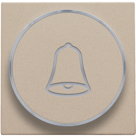 Set de finition avec anneau transparent avec symbole sonnette pour bouton-poussoir 6 A avec LED couleur ambre avec culot E10, couleur champagne coated