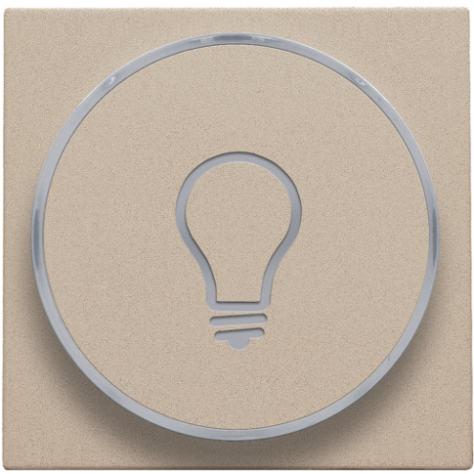 Set de finition avec anneau transparent avec symbole lampe pour bouton-poussoir 6 A avec LED couleur ambre avec culot E10, couleur champagne coated