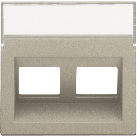 Enjoliveur data 2x RJ sortie oblique, couleur champagne coated