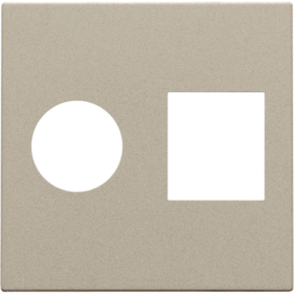 Set de finition pour connexion coaxiale simple et connexion réseau RJ45, couleur champagne coated
