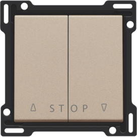 Set de finition pour bouton-poussoir double pour volets pour commandes électroniques, couleur champagne coated