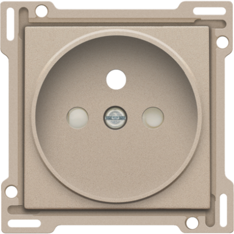 Set de finition pour prise de courant avec broche de terre et obturateurs de protection, profondeur d’encastrement de 21 mm, couleur champagne coated