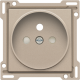 Set de finition pour prise de courant avec broche de terre et obturateurs de protection, profondeur d’encastrement de 21 mm, couleur champagne coated