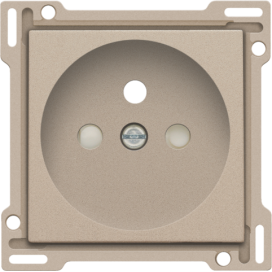 Set de finition pour prise de courant avec broche de terre et obturateurs de protection, profondeur d’encastrement de 28,5 mm, couleur champagne coated