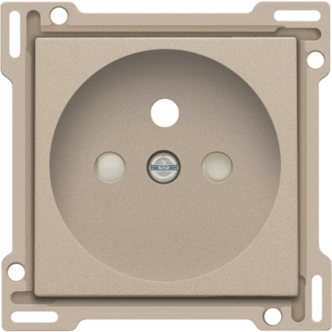 Set de finition pour prise de courant avec broche de terre et obturateurs de protection, profondeur d’encastrement de 28,5 mm, couleur champagne coated