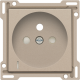 Set de finition avec voyant transparent pour prise de courant avec indication de tension, broche de terre et obturateurs de protection, profondeur d'encastrement de 28,5 mm, couleur champagne coated