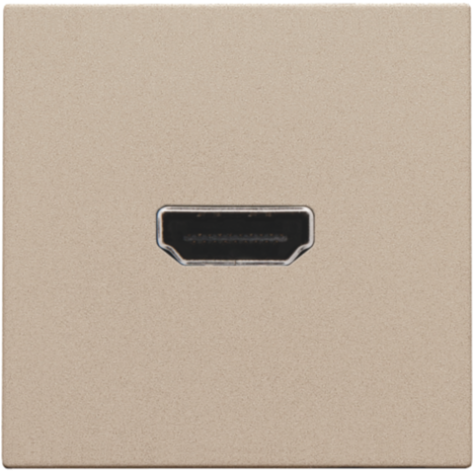 Set de finition avec prise HDMI/HDMI, couleur champagne coated