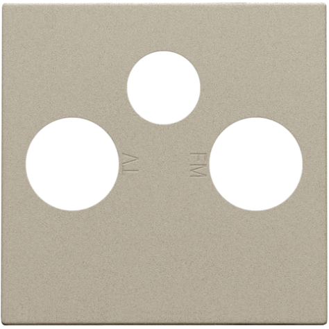 Set de finition pour 2 connexions coaxiale simples pour TV, FM et une connexion satellite, couleur champagne coated